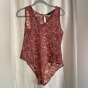 Ambiance rose color Bodysuit with Sleek Silhouette